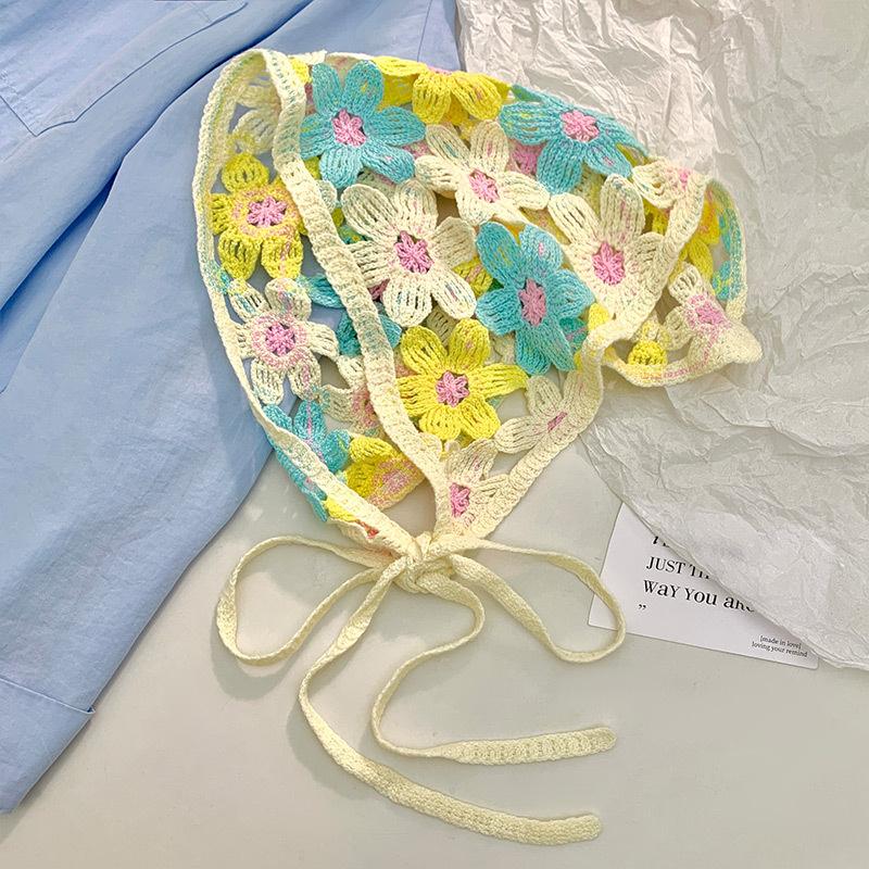 Cherry Lace Triangle Hair Scarf Girls Holiday Retro Hair Bands For Women Outgoing Makeup Styling Bandana Headwarp Headwear