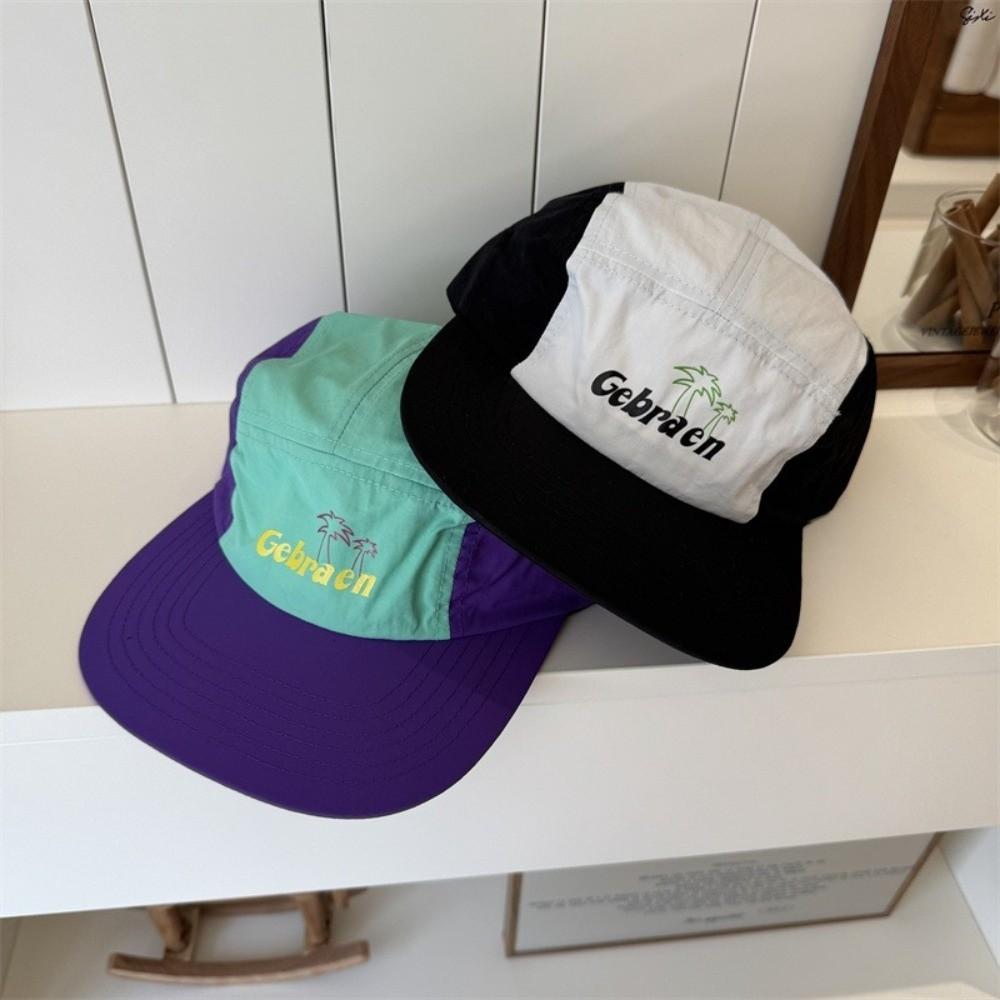 Summer 5-Panel Baseball Cap Flat-brimmed Breathable Sun Cap Thin Quick-Dry Soft Brim Hat
