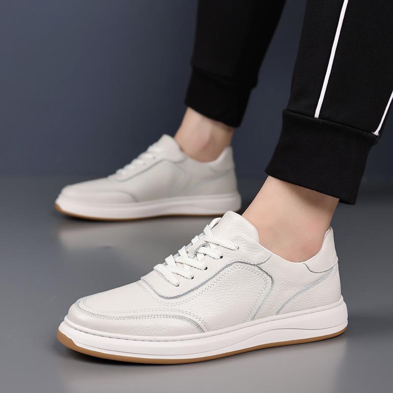 Spring New Men's Casual Shoes Leather Breathable Men's Leather Shoes Board Shoes Men's Shoes