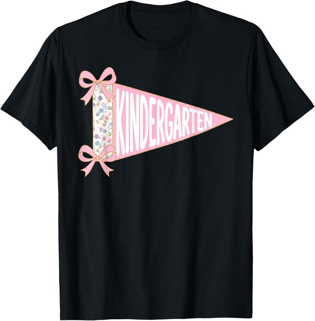 Back to School Floral Kindergarten Pennant First Day School unisex T-Shirt