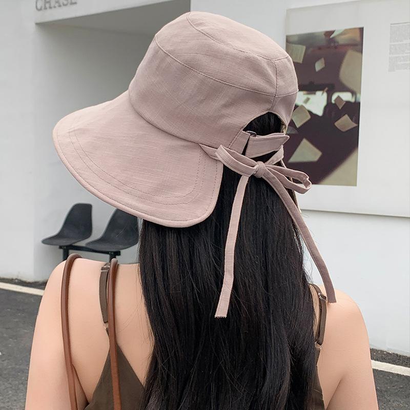 New Fisherman's Hat Children Sweet Versatile Bow Big Brim Basin Hat Student Fashion Breathable Sun Hat