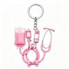 Stethoscope Keychain Mini 2D Flat Cute Shape Medical Themed Nurse Bag Charm Exquisite Souvenir Gift for Hospital Workers