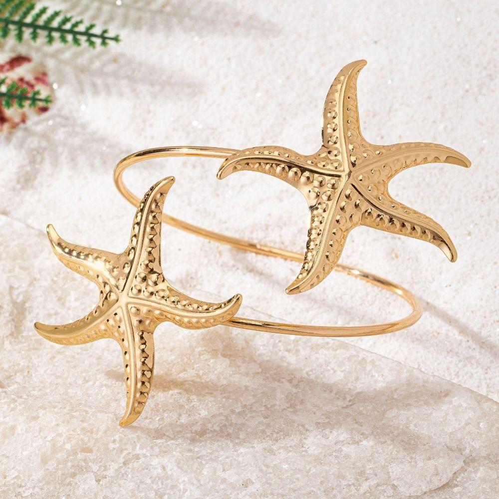 Gold Color Opening Arm Bracelet Multi Style Flower Bracelet Stylish Armband  Bridal Wear