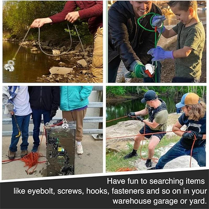 5kg Magnet pro vysoké zatížení se zápustným otvorem Očko Záchranný Hledač Magnety Super Silný Neodymový Rybářský Magnet Háčky