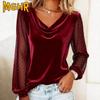Moda Mujer Cuello en V Manga Larga Otoño Invierno Casual Blusas y Camisas