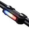 USB Chargeable LED Bicycle Tail Lamp with Res Blue White Light Warning Light for Bike Mountain Bike