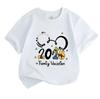 Kids Boys Girls 100% Cotton Crew Neck Short Sleeve T-shirt, 2026 Family Vacation Cute Cartoon Print Casual Soft Breathable Tee for Travel Daily Wear