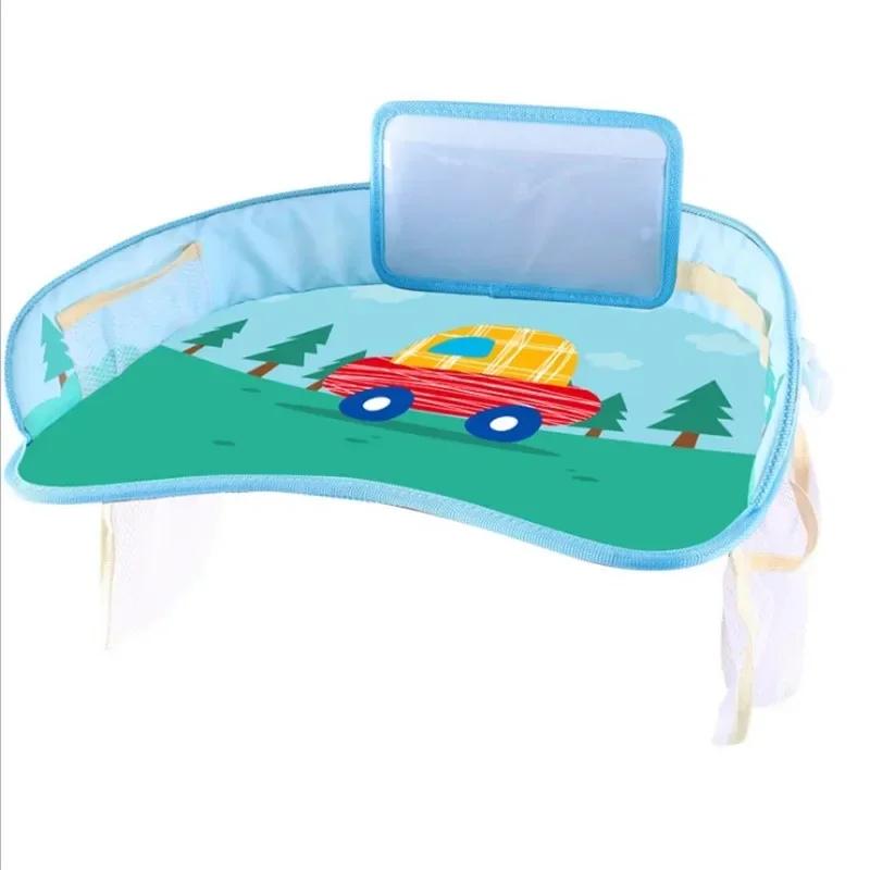 Kids Travel Tray Car Seat Activity and Play Tray Organizer for Children and Toddlers Lap Desk with Tablet Phone Holder Foldable