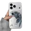 Blue Ink Butterfly Phone Case for iPhone 12/13/14/15 Pro, 16 Pro Max, 17