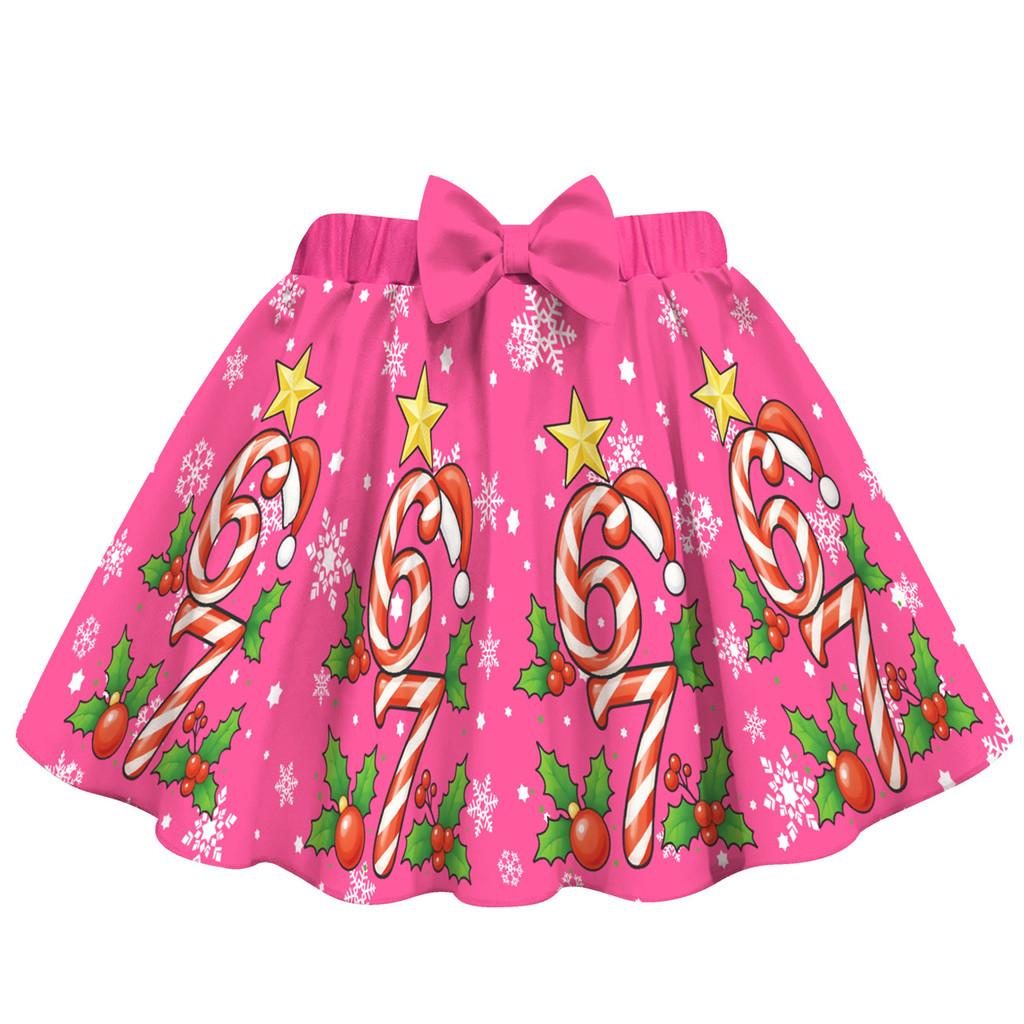 20757 Kids Girls Steal a Brainrot 67 Print Swimsuit Swimwear Top Skirt Sets