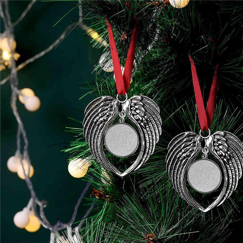 Aug. Angel Wing Shape Blank Hot Transfer Printing Sublimation Ornament Decoration For Christmas Tree Decor Xmas Party