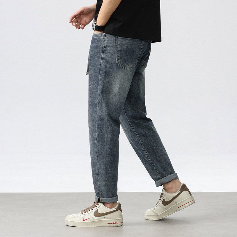 Foreign Trade Surplus American Retro Jeans for Men, Spring and Autumn, Loose Casual Tapered Stretch Skinny Straight-Leg Pants
