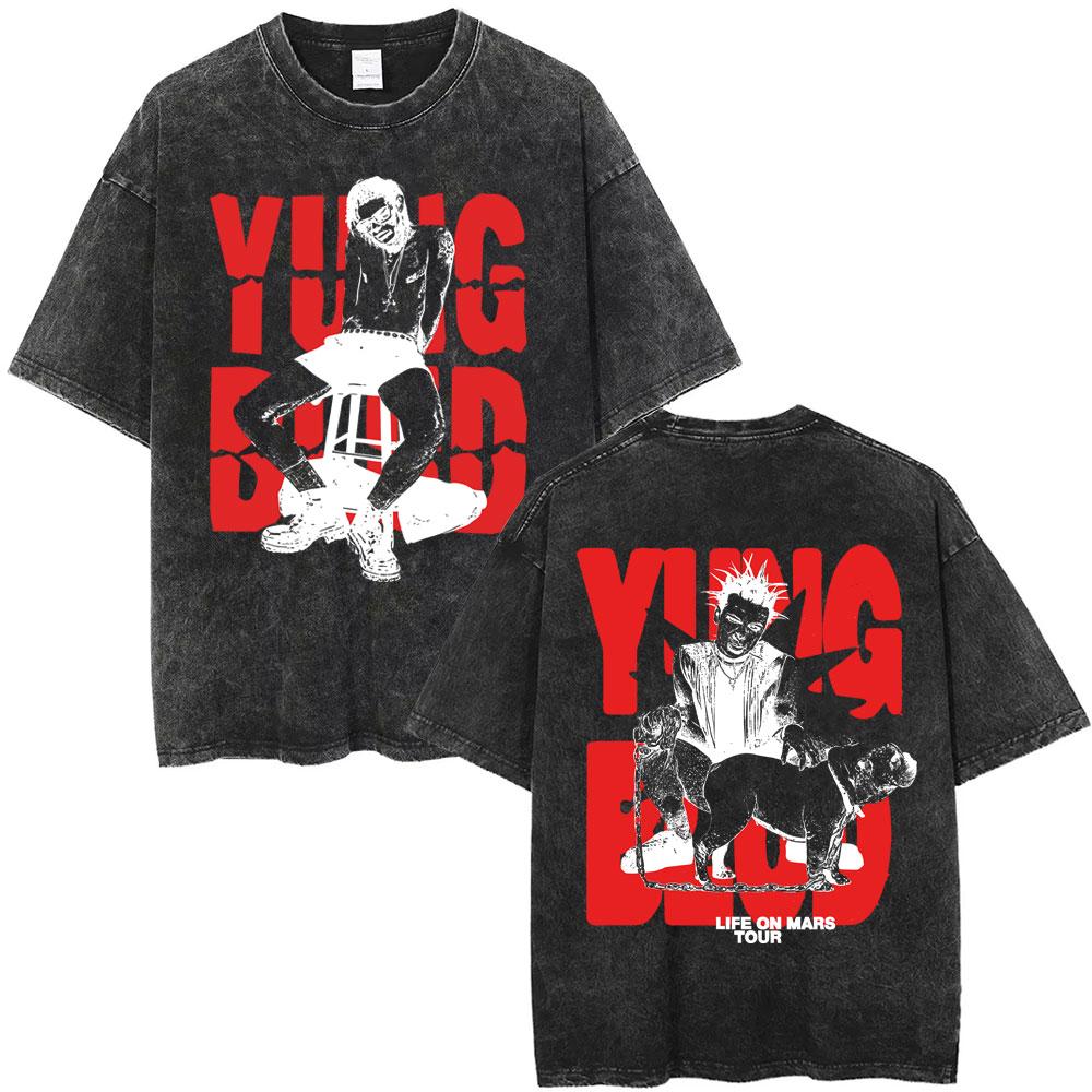 Rocker Yungblud IDOLS Wings World Tour T-shirt Men Women Rock Harajuku Vintage Washed T Shirts Casual Oversized T-shirts