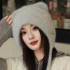 Women's Fuzzy Cat Ears Velvet Winter Hat - Warm, Knitted, Outdoor Lei Feng Style