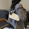 Sac d'aisselle vintage en similicuir pour femme, Sac à bandoulière bandoulière à chaîne imprimée rétro, Sac à main chic color-block quotidien pour sorties