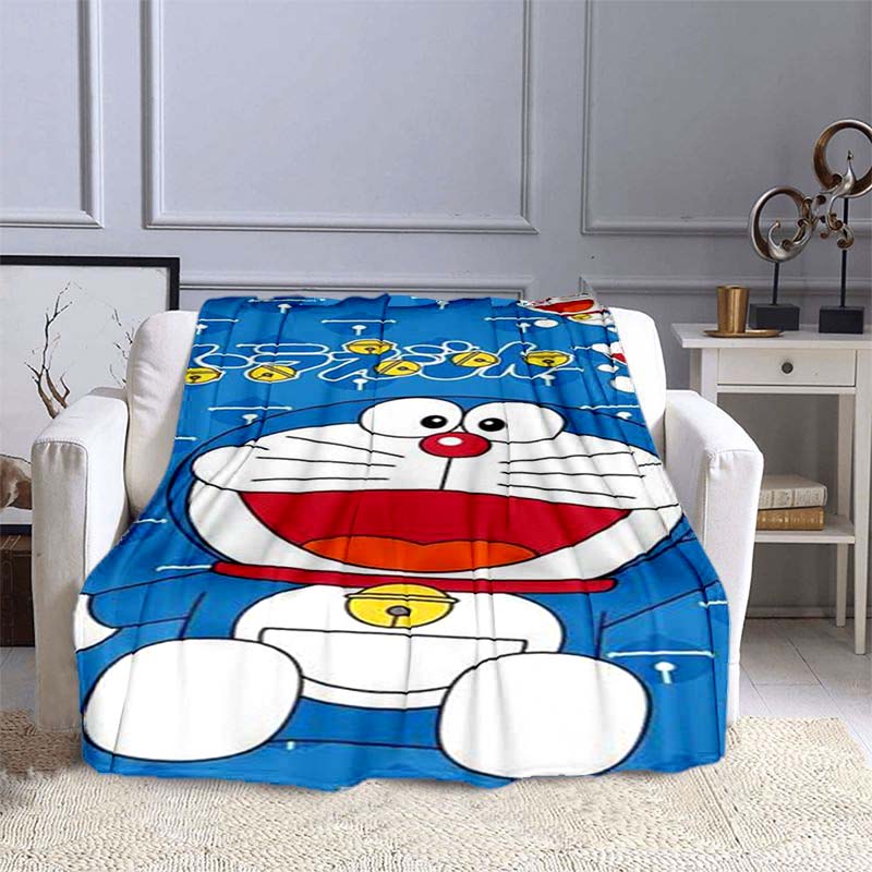 This 3D Printed Doraemon Cartoon Blanket Is a Warm and Comfortable Flannel Blanket Suitable for Bedrooms, Sofas, Beds, Chairs,