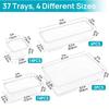 Clear Plastic Drawer Organizers Set 4-Size Versatile Bathroom and Vanity Drawer Organizer Trays