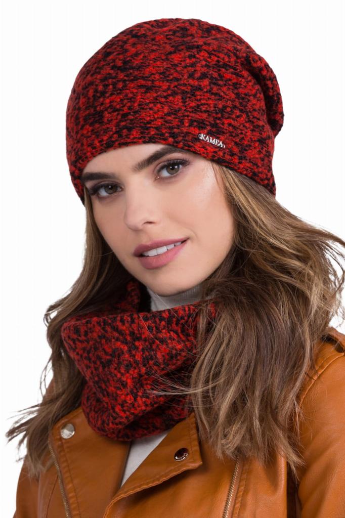 Patrizia Women' Set Hat with Snood, Red Color