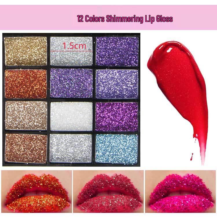 74-Color Eyeshadow, Lip Gloss, Blush & Foundation Cream Glitter Makeup Set