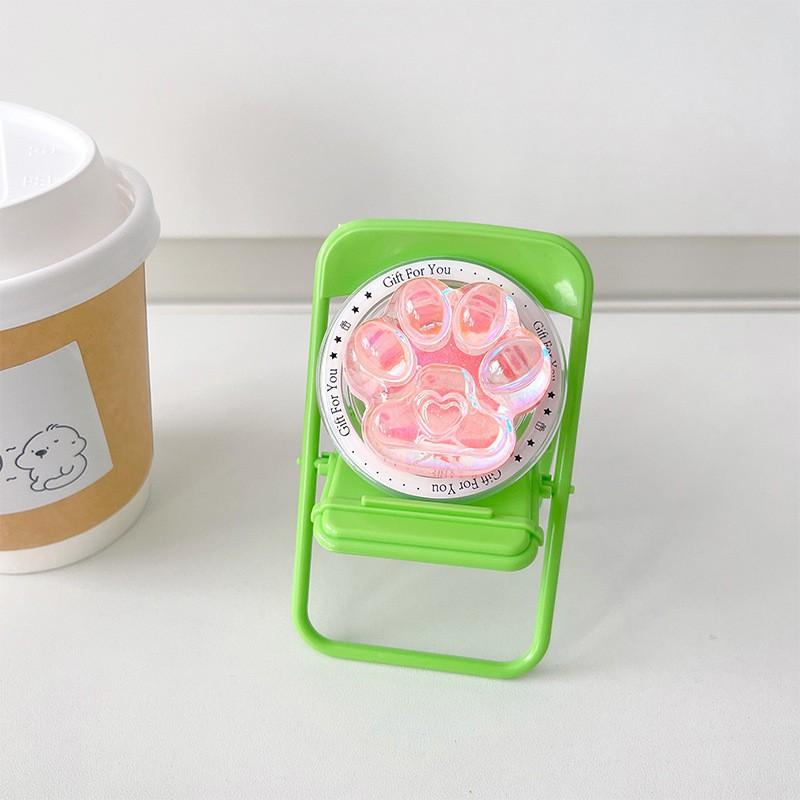

Ins Style Color Glitter Korean Mobile Phone Airbag Holder Women High-end Simulation Cat Paw Magnetic Suction Desktop