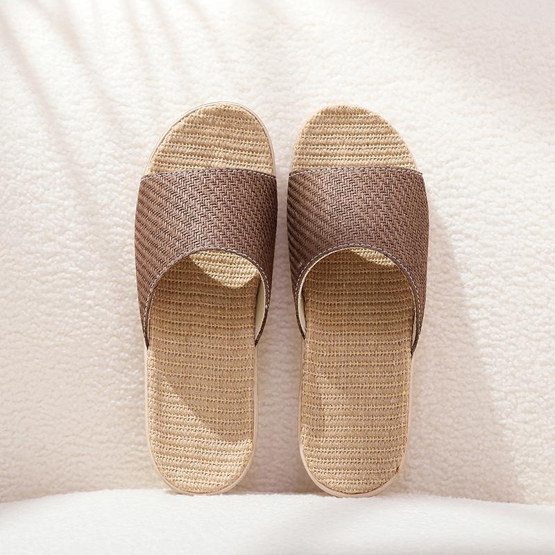 

Дихаючі лляні капці на чотири сезони для чоловіків та жінок - Вбирають піт, без запаху, безшумні на дерев яній підлозі 24 Women (US 5-6)