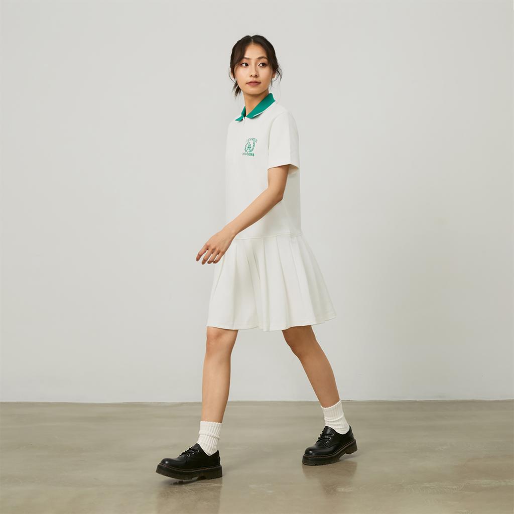 New MLB Short Sleeved Dresses Women's White 3FOPV0443-07CRS