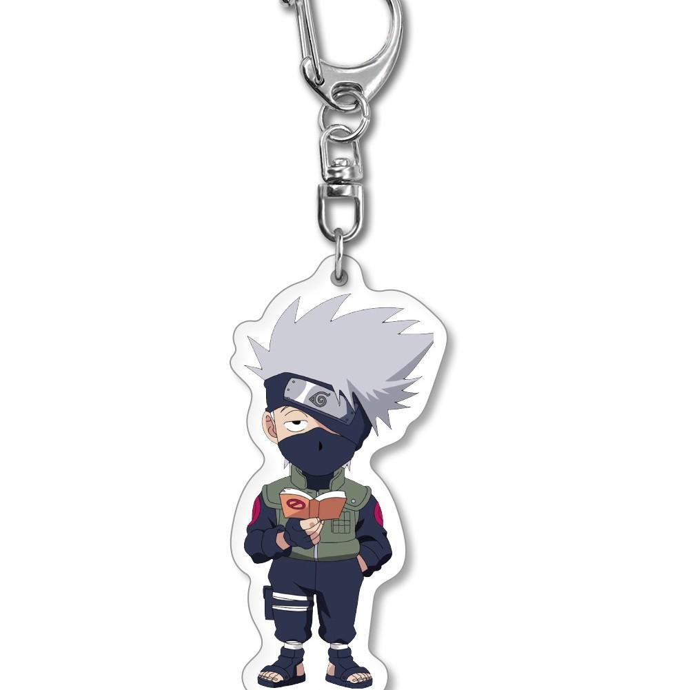 Naruto Anime Keychain Naruto Uzumaki Acrylic Keychain Cute Q Version Keyring Pendant Cosplay Gift For Fans One Piece Shipping