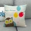 Cartoon Owl Series Love Digital Printing Short Plush Pillow Covers For Car Sofa Office Cushion Cover Home Goods
