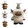 Highland Cow Liquid Soap Dispenser Shampoo Body Hand Wash Shower Gel Facial Cleanser Container Bathroom Refillable Empty Press Pump Bottle