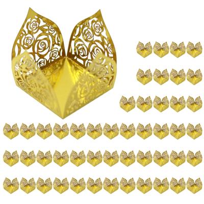 Elegant Lasers Cut Rose Mirrored Wedding Chocolate Candy Box For Party Decorations Stylish Gift Packaging Case