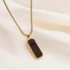 Tidal Black Titanium Steel Geometric Sweater Necklace - Unisex Hip Hop Accessory