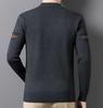 2025 Men's Autumn/Winter Knit Sweater: Half-High Collar, Zipper, Loose Fit, Long Sleeve Pullover
