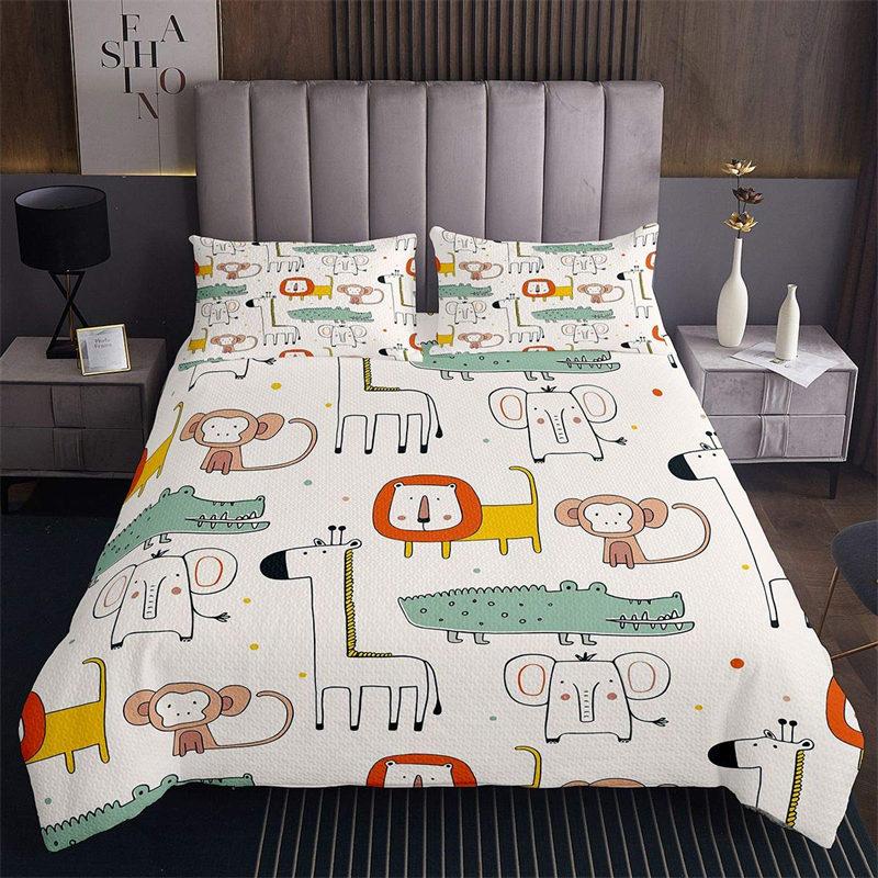 Children Kids Monkey Soft Duvet Cover Lovely Carton Animal Beding Set Lovely Litle Monkey Warm Comforter Cover For Young Boys Young Girls Child Bedrom