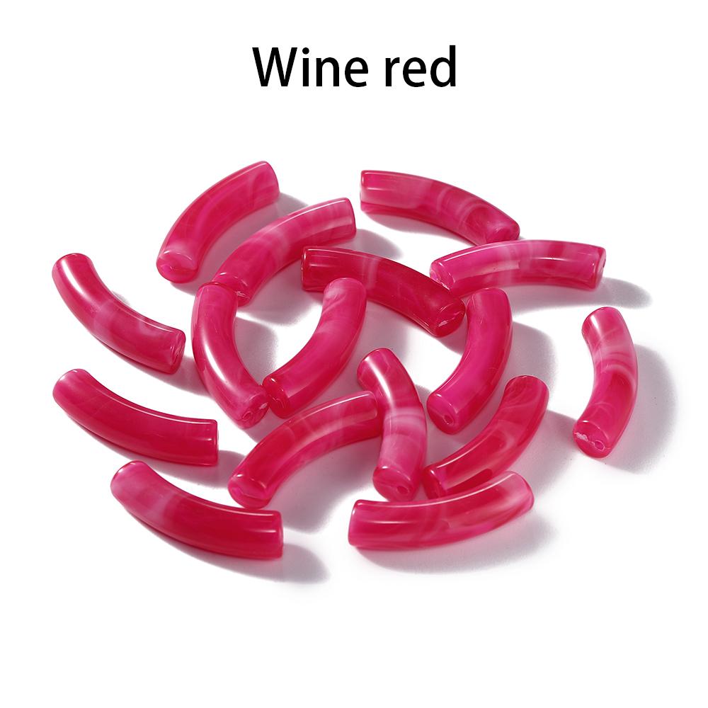 10pcs/lot 10*33mm Acrylic Beads Curved Tube Multicolor Loose Spacer Beads For Necklace Bracelets DIY Jewelry Making Accessories