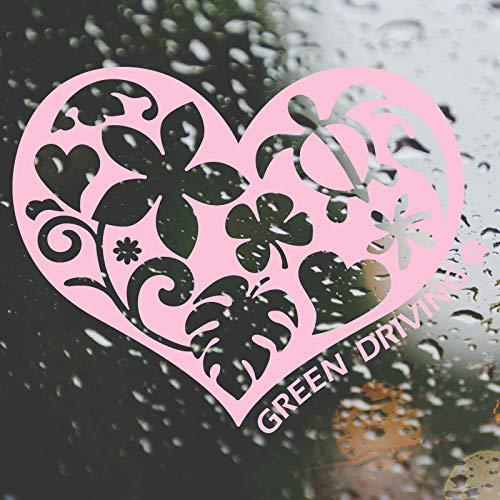 nc-smile Hawaiian Heart Sticker GREEN DRIVING Eco Drive HEART (Salmon