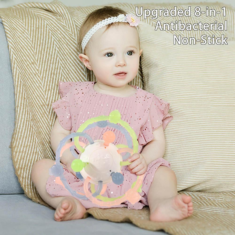 Grab Ball Baby Toy Soft Silicone Rattle Hand Grab Manhattan Round Ball Baby Toy