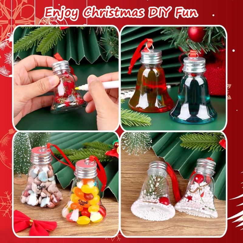 Set of 20 Clear Fillable Christmas Hanging Ornament Delicate Craftable Baubles for Holiday Tree Decoration and Parties