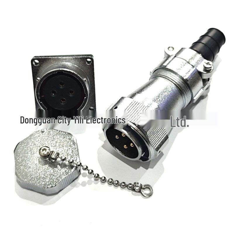 IP67 Waterproof WY28 Aviation Plug Square Socket Connector, 26-Pin Core Wire