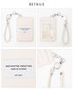 Altro Rose Silver Pass Case for Men and Women, Cute, Stylish, Simple, Leather and Synthetic Leather with Reel, Logo, Slim, Vertical Design, Korean,