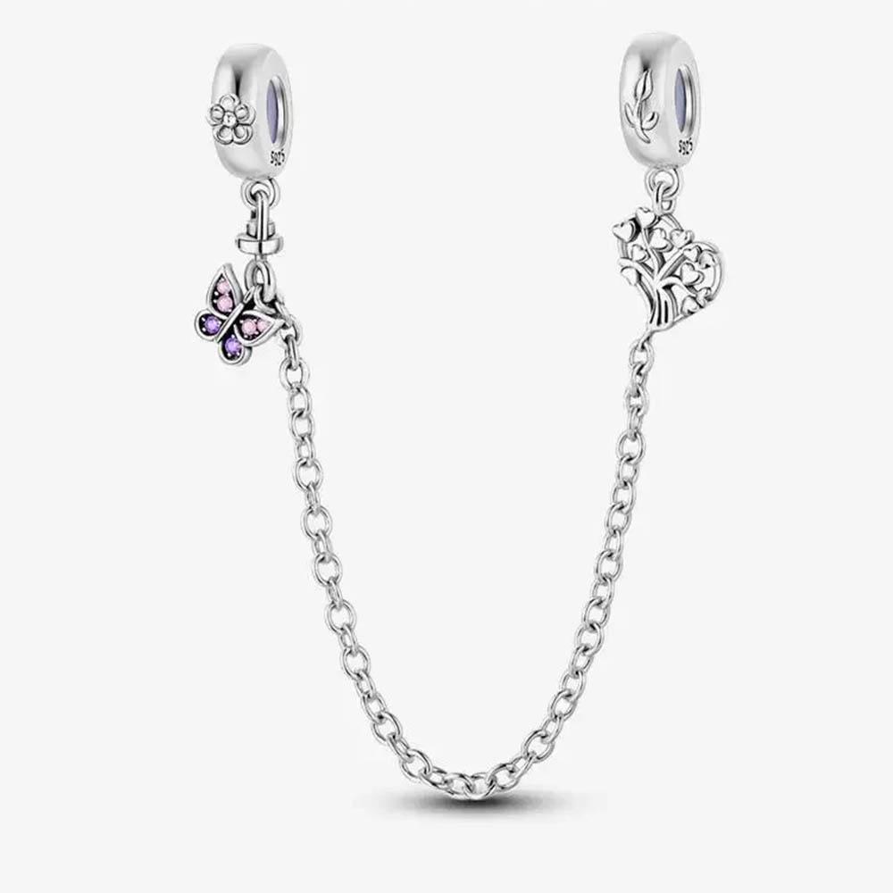 New In Color Zircon Angle Round Clip Bead Fit Pan Original Bracelet Women Copper Safety Chain Jewelry Gift