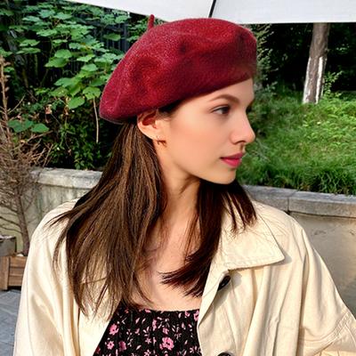 Béret vintage pour femme, couleur unie, chapeau de peintre en laine mélangée, style français, casquette d'artiste légère pour fête en plein air