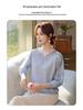 Mom's Spring V-neck Knit Top with Gauze Sleeves, Stylish Thin Layer for Middle-aged and Elderly Women.