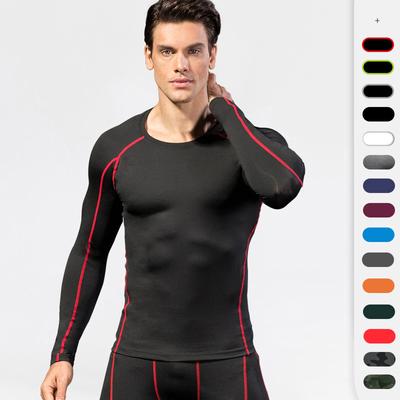 Heren strak fitness sport hardlooptraining T-shirt ademend comfortabel elastisch sneldrogend shirt met lange mouwen kleding