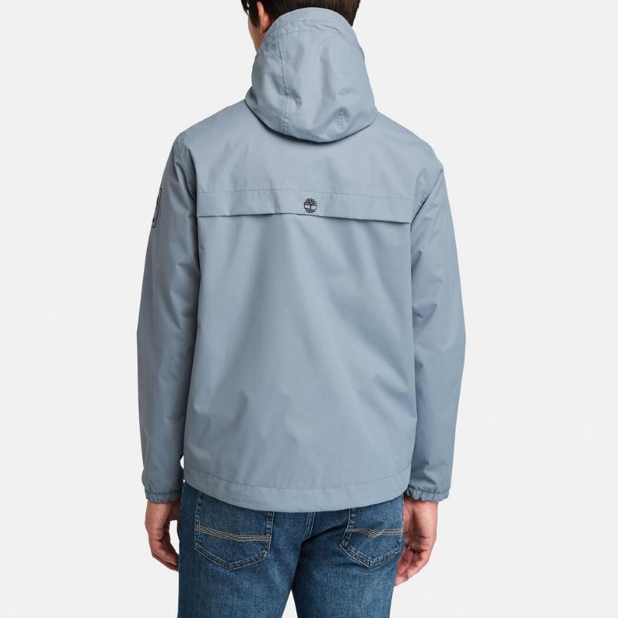 Timberland Comfortable Breathable Zipper Hooded Outdoor Hiking Waterproof Windproof Water-Repellent Jacket Men Jacket Medium-Blue A695W-073