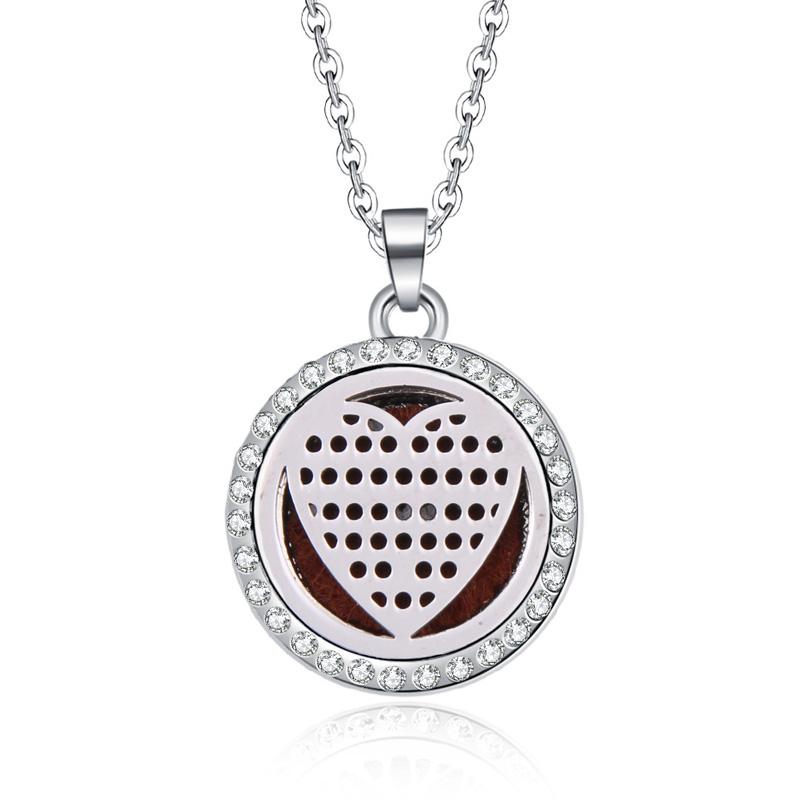 New Stainless Steel Alloy Fashion Aromatherapy Necklace Essential Oil Diffuser Perfume Locket Pendant Women Jewelry Gift