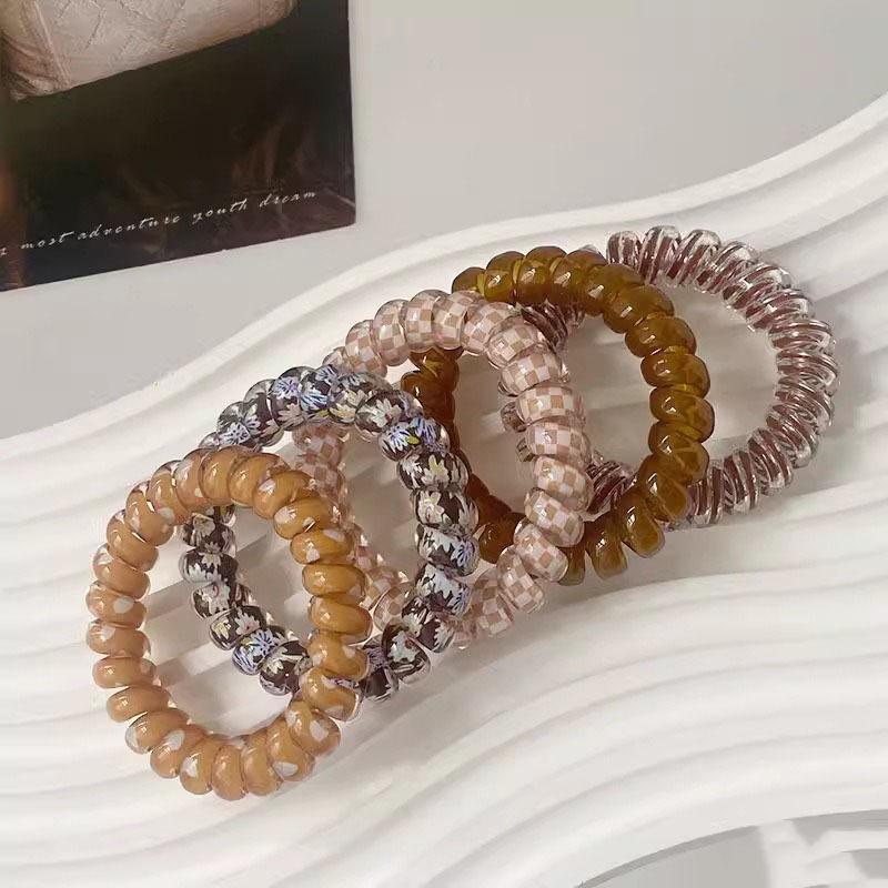 

5 шт. Яркие блестящие резинки для волос в виде телефонной линии, резинки для волос, держатели для волос, резинки для волос, женские аксессуары для волос One Size