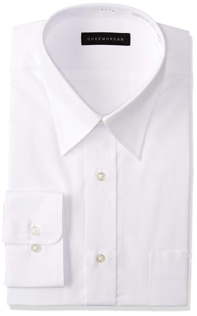 Long sleeve dress finish plain white neck size to Japanese size [Konaka] shirt, wrinkle-resistant [Regular collar/button-down/wide collar] Men's,