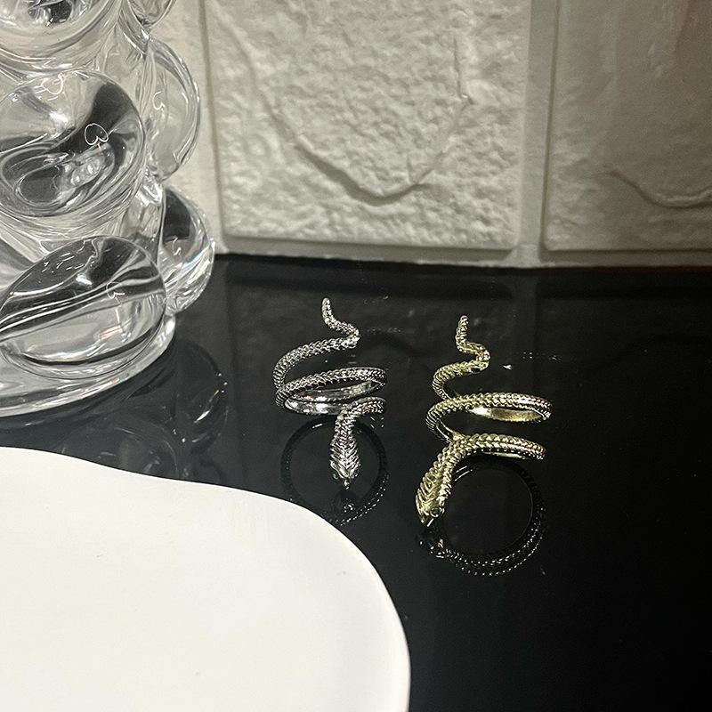 Niche Design Snake Snake High-End Sense Open Ring Light Luxury Personality Tide Index Finger Ring