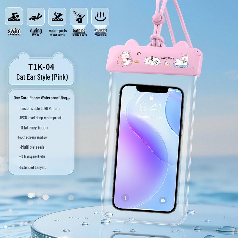 X8 Cartoon TPU Waterproof Floating Phone Case - Touchscreen Compatible for Swimming & Rafting