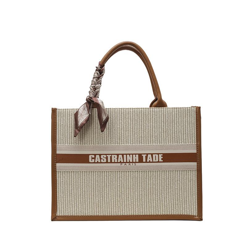 Bag Hand Carry Women's Bag New Fashion Retro Letter Printing Large Capacity Women's Shoulder Bag Tote